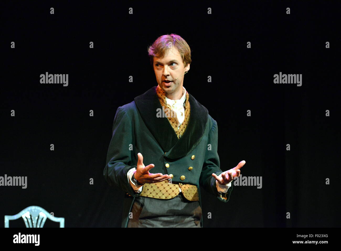 Austentatious An Improvised Jane Austen Novel performance at the 2015 Edinburgh Fringe Press Launch for the Underbelly Stock Photo