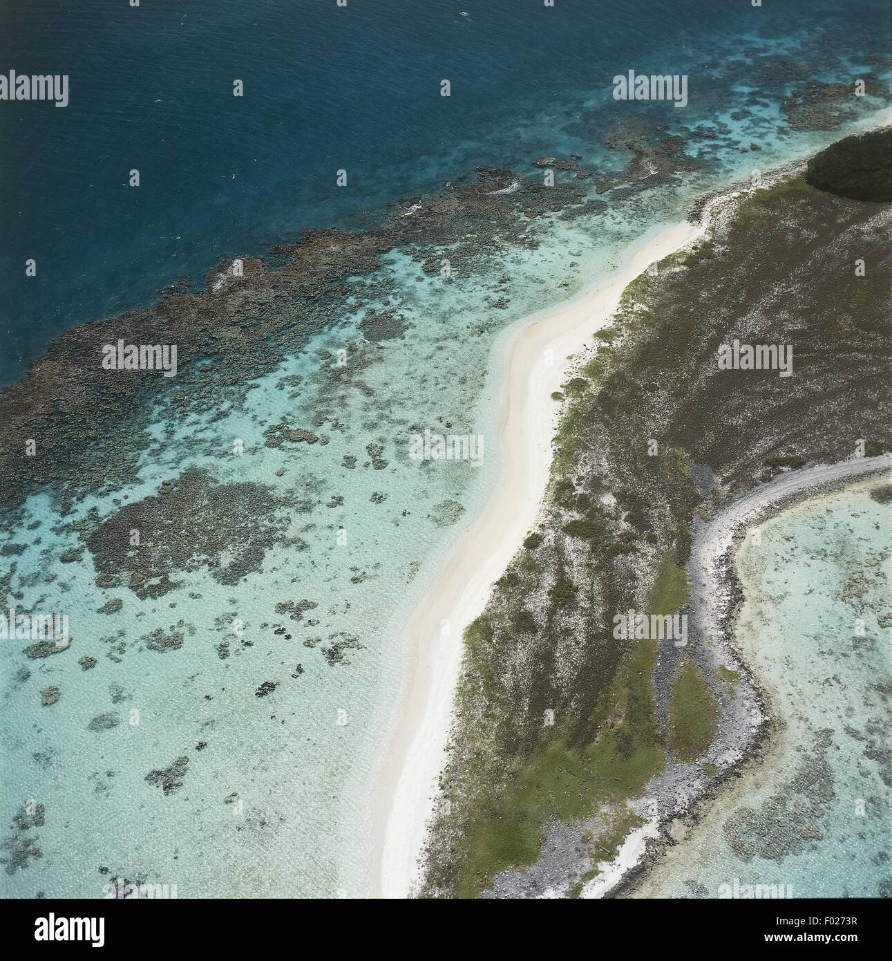 Venezuela, Los Roques archipelago National Park, aerial view Stock ...