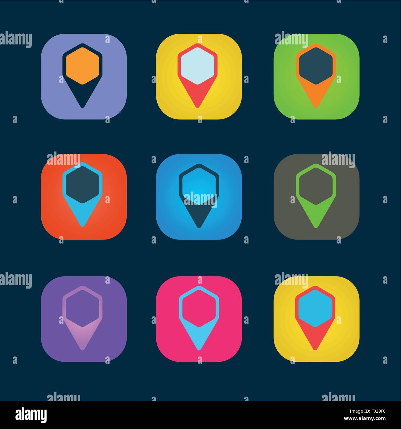 Set of colored icons to indicate the empty space Stock Vector Image ...