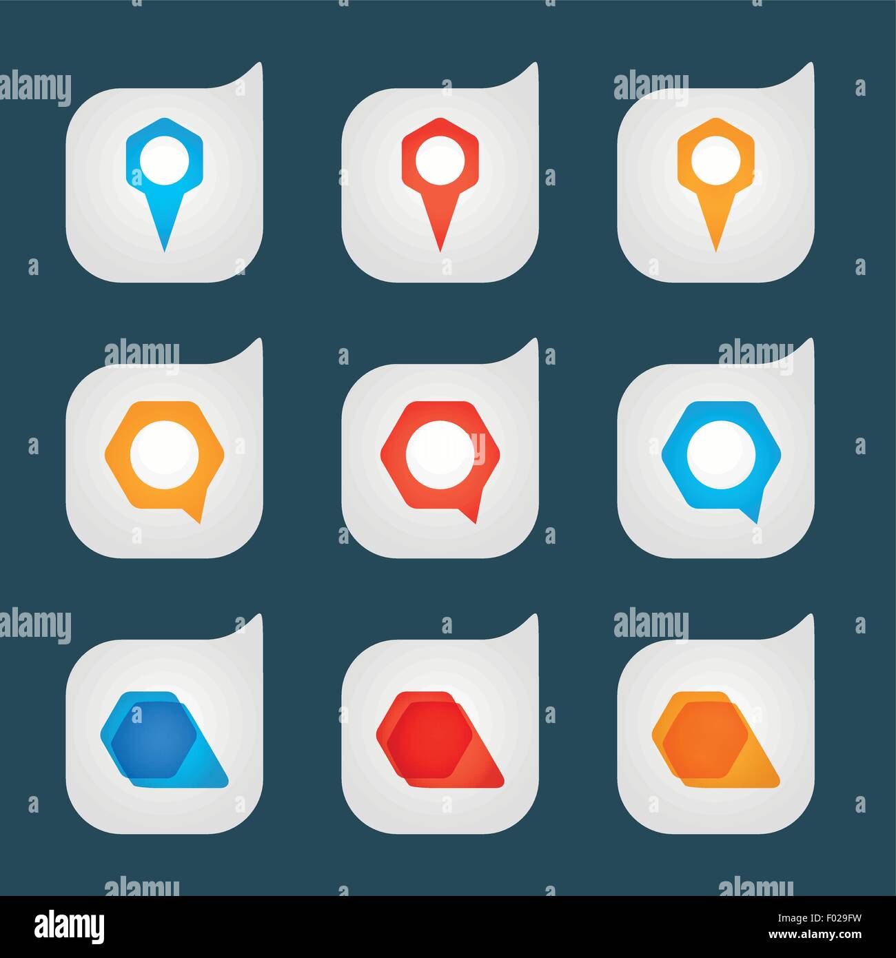 Set of colored icons to indicate the empty space Stock Vector Image ...
