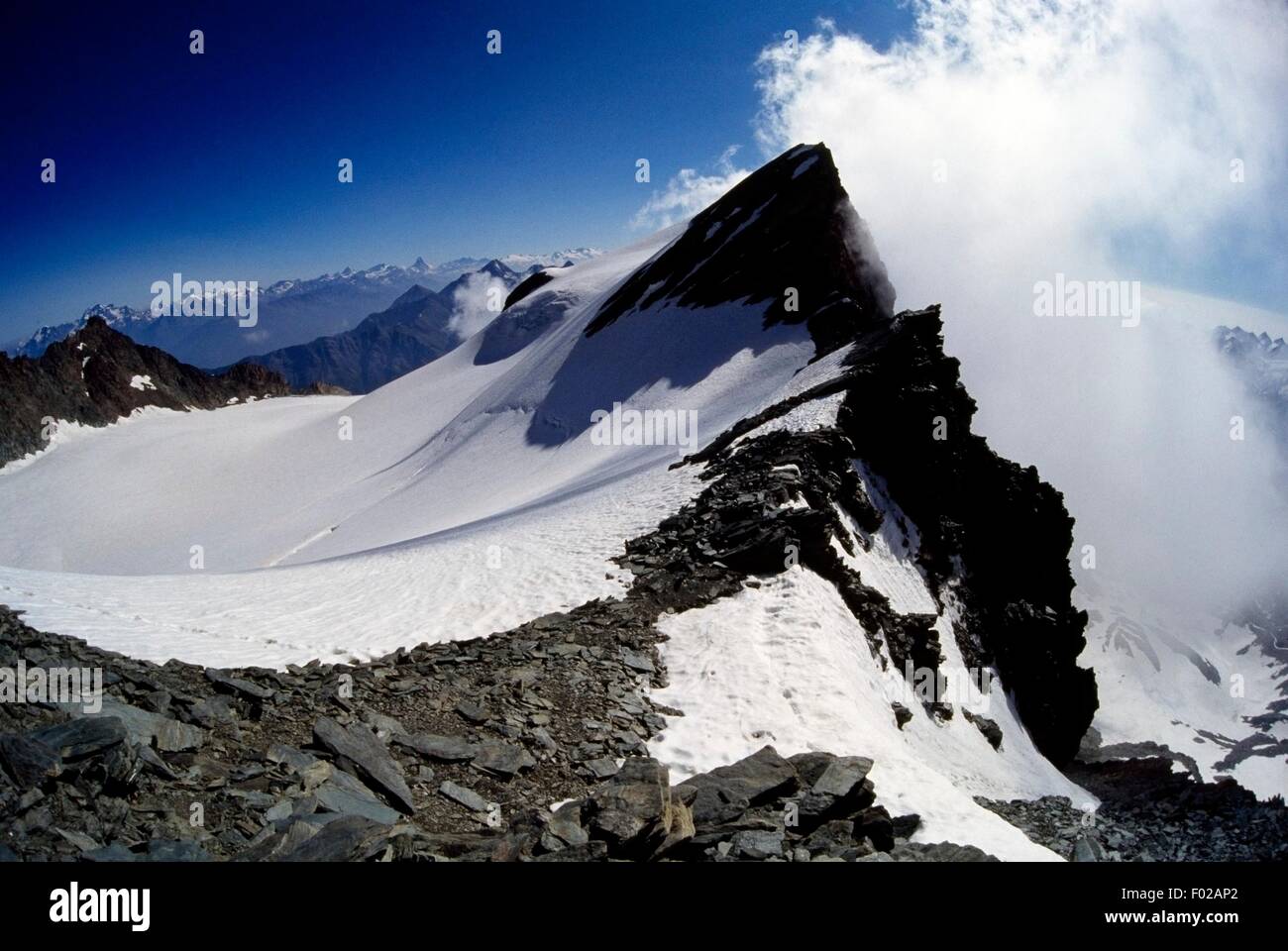 Grande Rousse (3607 metres), Graian Alps, Valle d'Aosta, Italy. Stock Photo