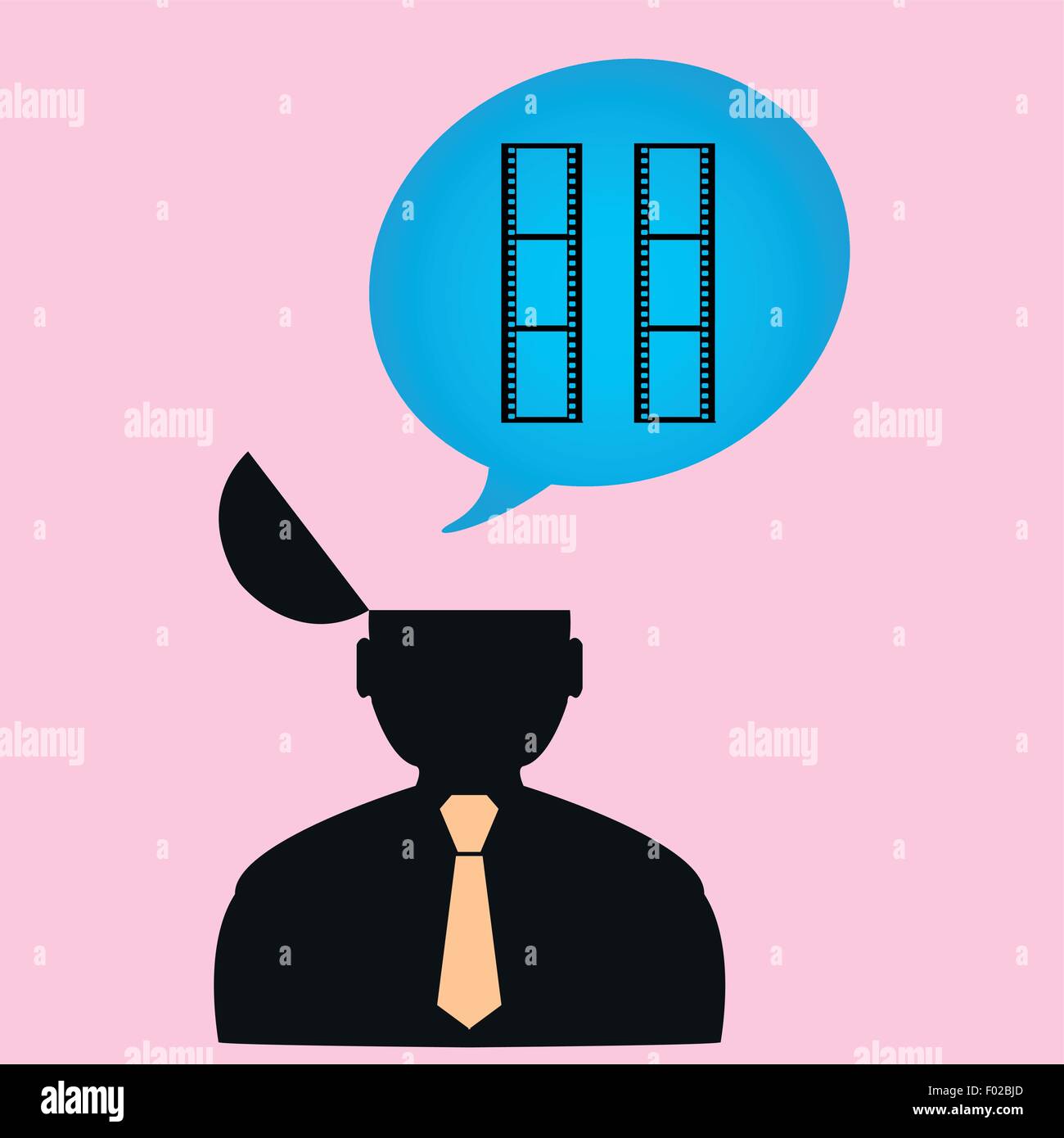 Abstract flat icon man watching movies eps Stock Vector