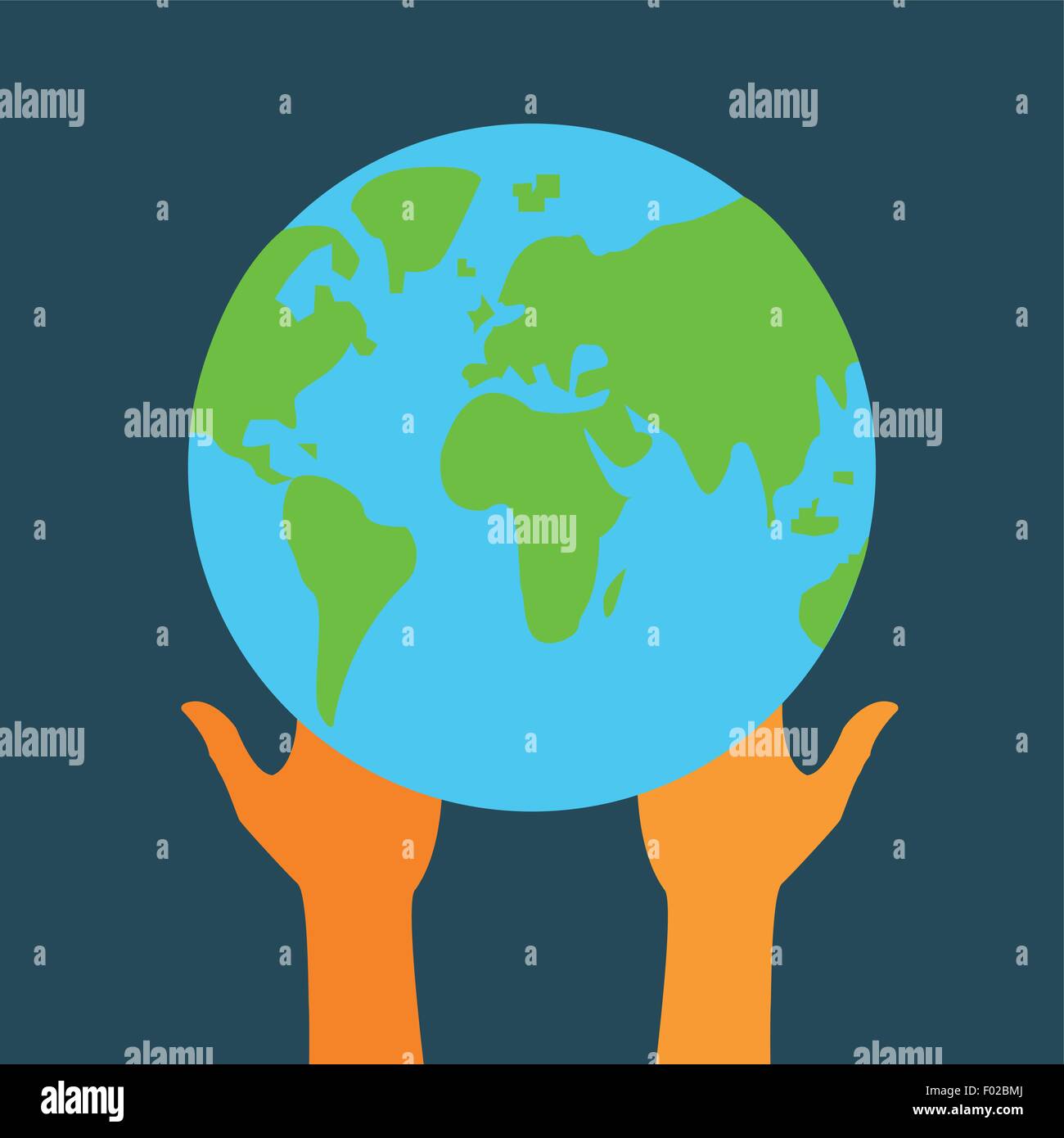 Stock flat icon globe and hands eps Stock Vector Image & Art - Alamy