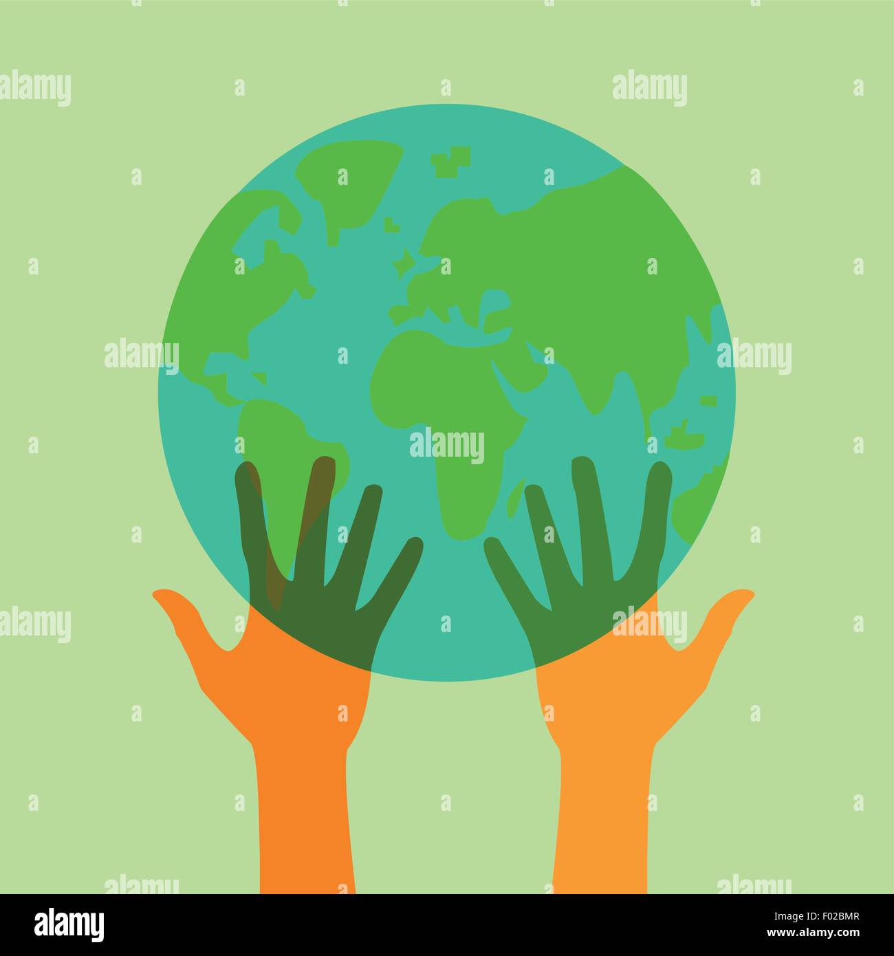 Stock flat icon globe and hands eps Stock Vector Image & Art - Alamy