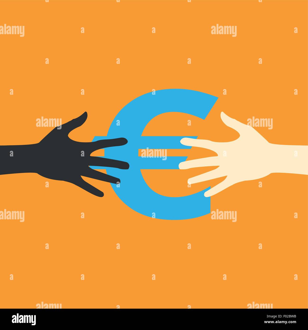 Flat icon hands and money, vector print eps Stock Vector