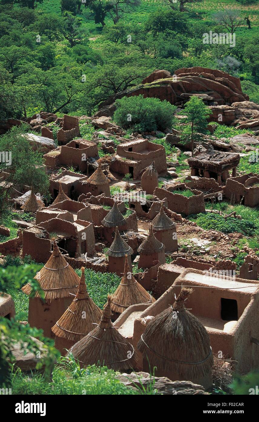 Typical Dogon village, Mali. Stock Photo