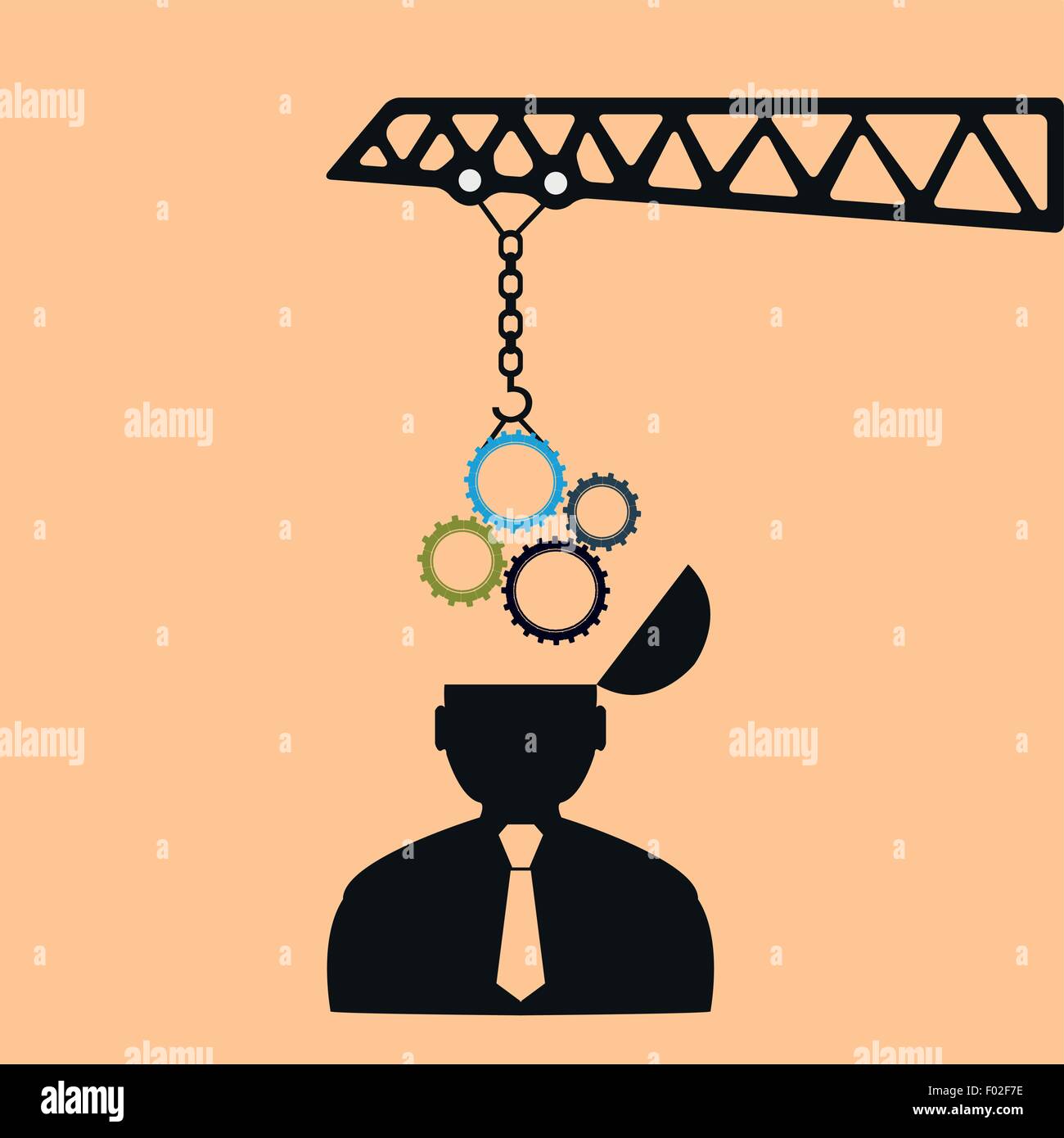 Flat vector icon man and gears eps Stock Vector Image & Art - Alamy