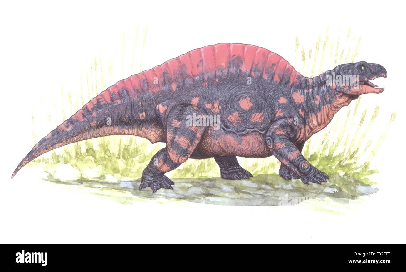 Palaeozoology - Triassic period - Dinosaurs - Lotosaurus - Art work by Graham Rosewarne Stock Photo