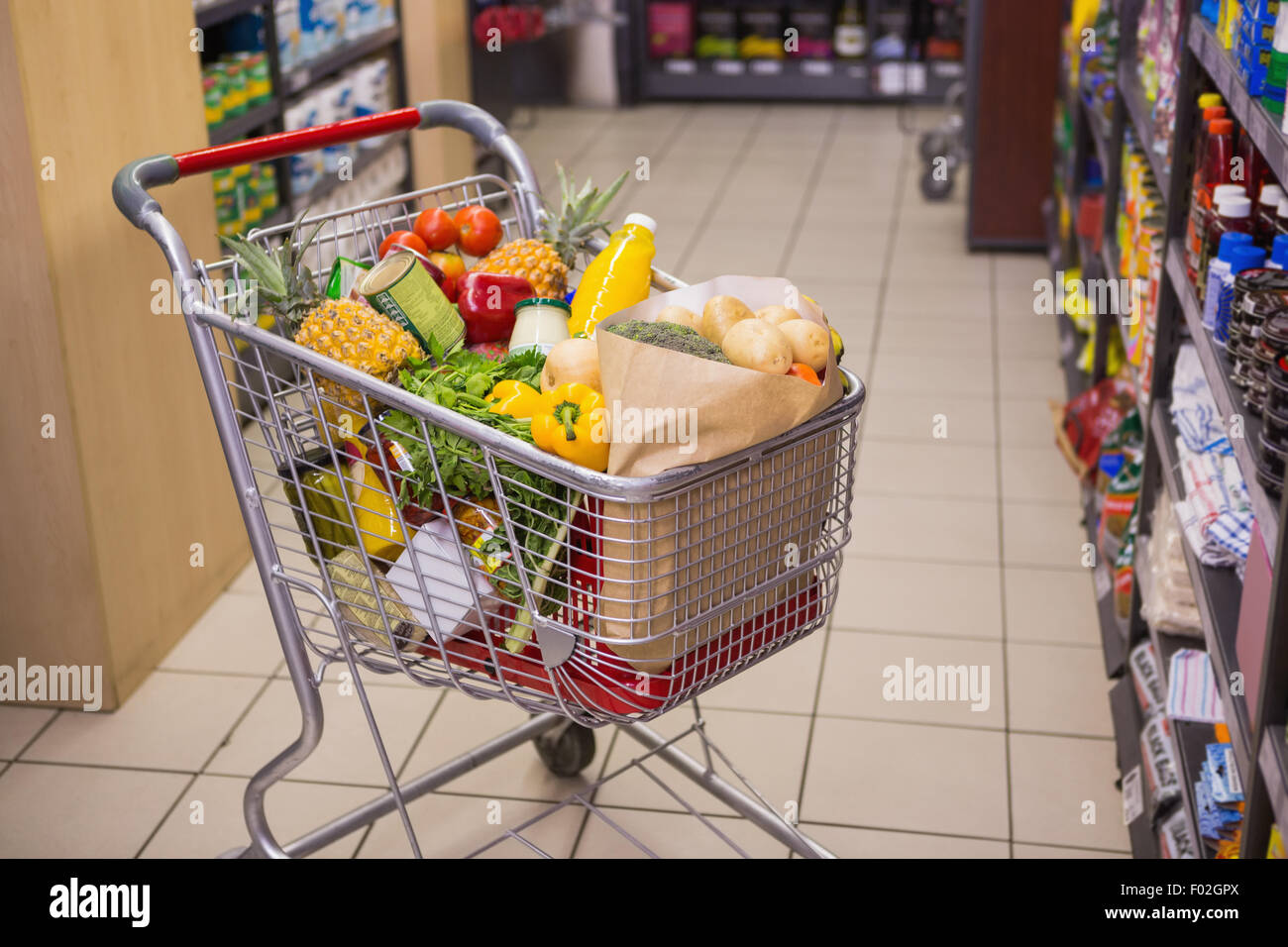 A trolley with healthy food Stock Photo Alamy