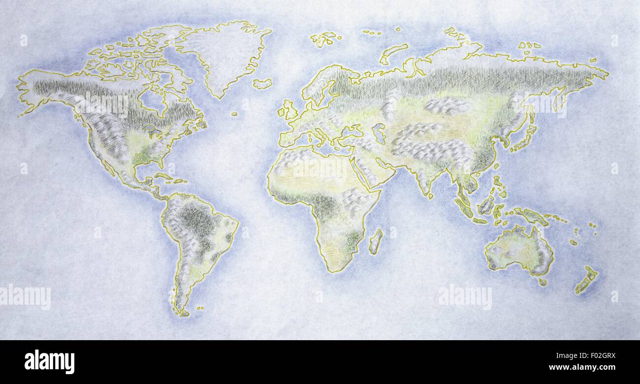 World map, illustration Stock Photo