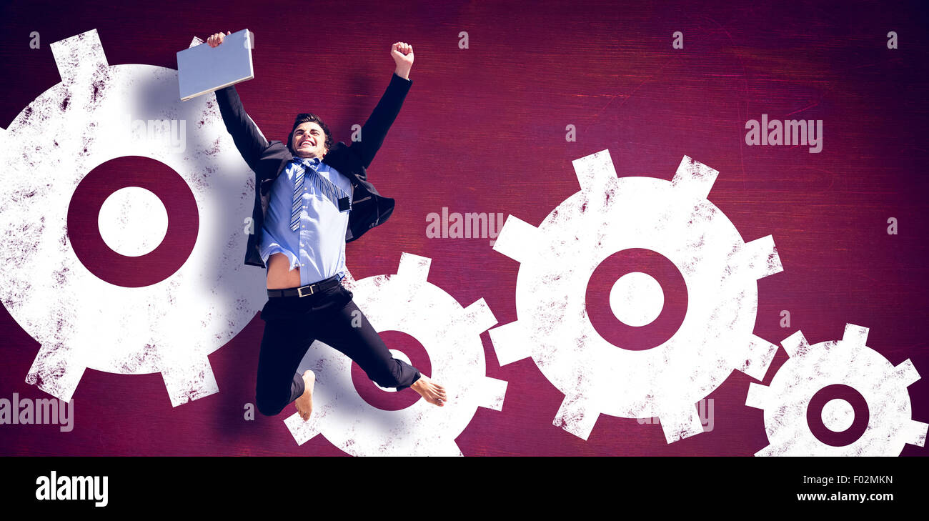 Businessman cheering desk hi-res stock photography and images - Alamy