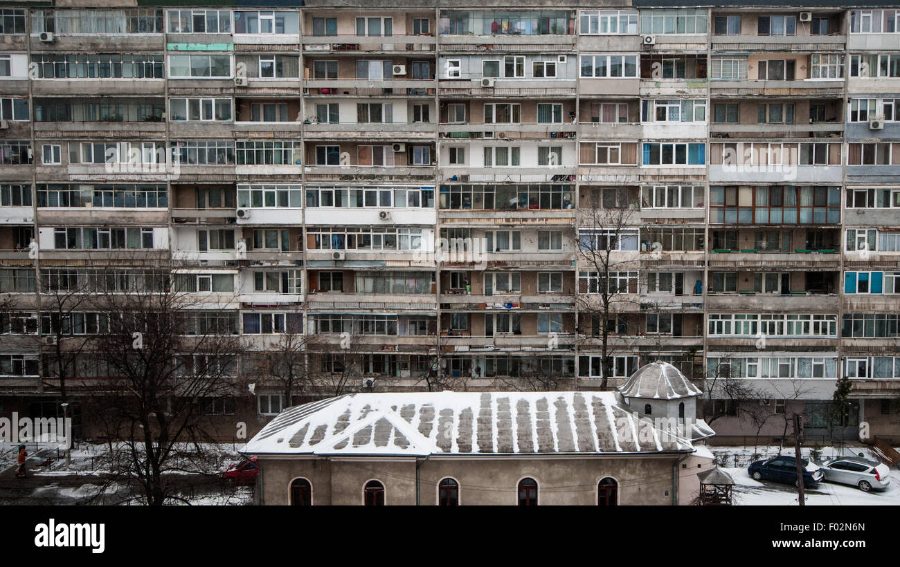 Apartment block, Bucharest, Romania Stock Photo Alamy