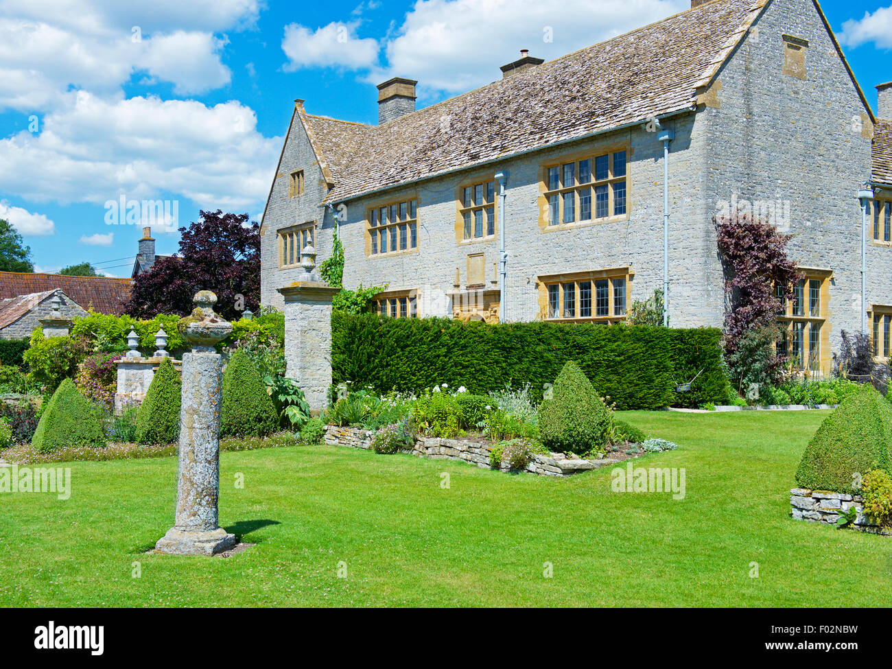 The gardens at Lytes Carey Manor, a National Trust property in Somerset