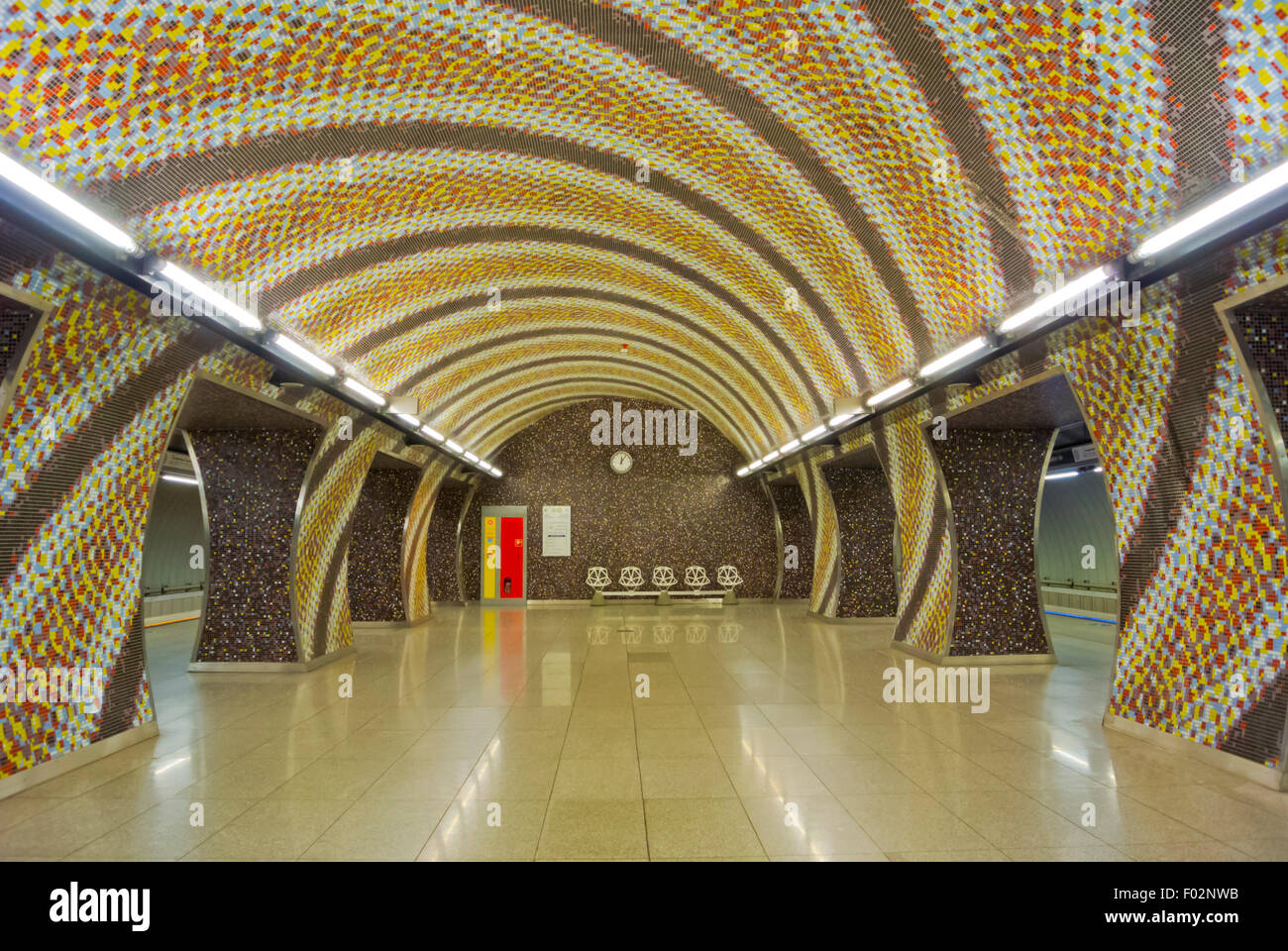 Gellert station, on new line 4, Buda district, Budapest, Hungary, Europe Stock Photo