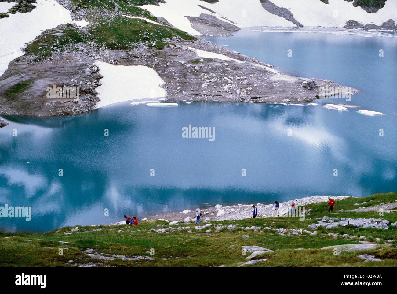Weisssee alpine lake, High Tauern National Park (Nationalpark Hohe Tauern), Austria. Stock Photo