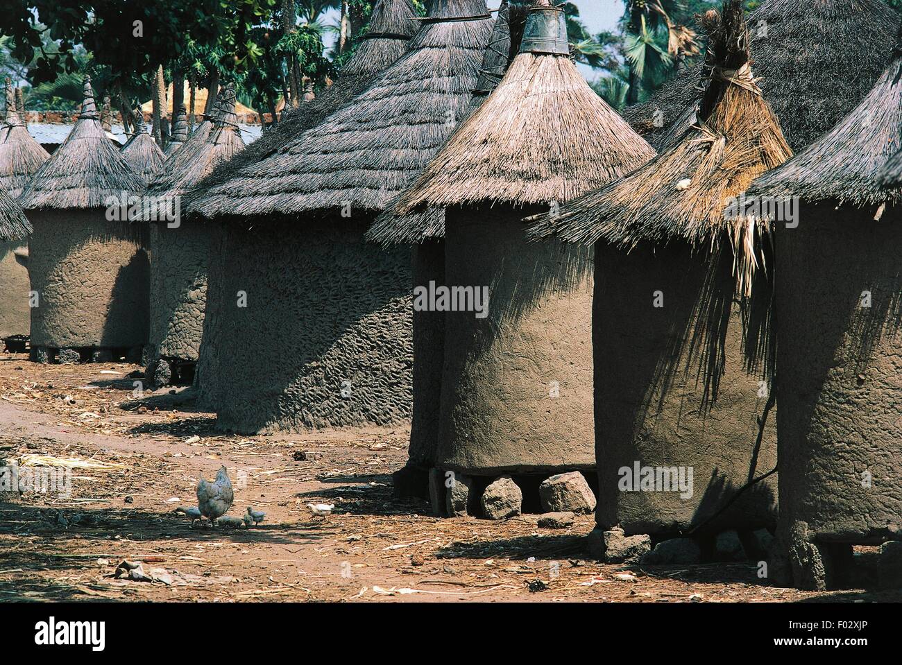Granaries in a village near Banfora, Burkina Faso. Stock Photo