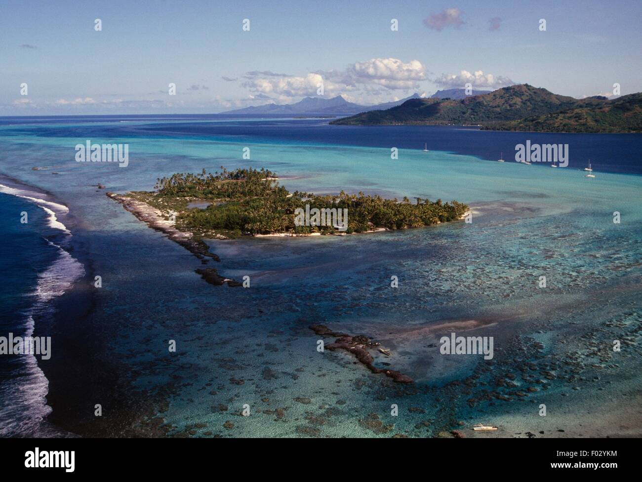 Motu Tu Vahine island, Tahaa, Society Islands, French Polynesia, Overseas Territory of France. Stock Photo