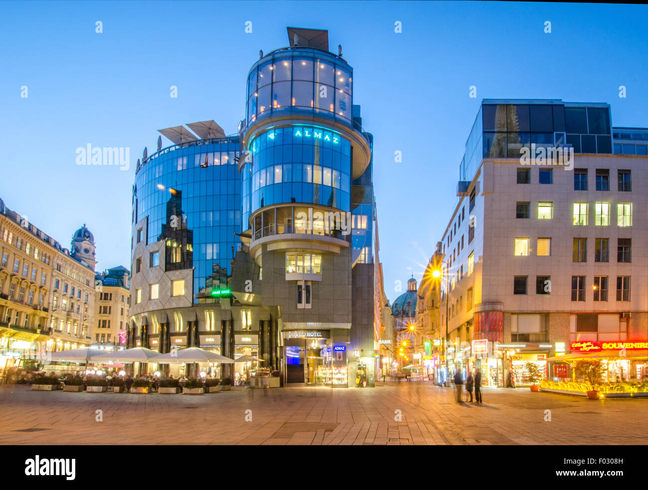 Center of Vienna at night. Stock Photo