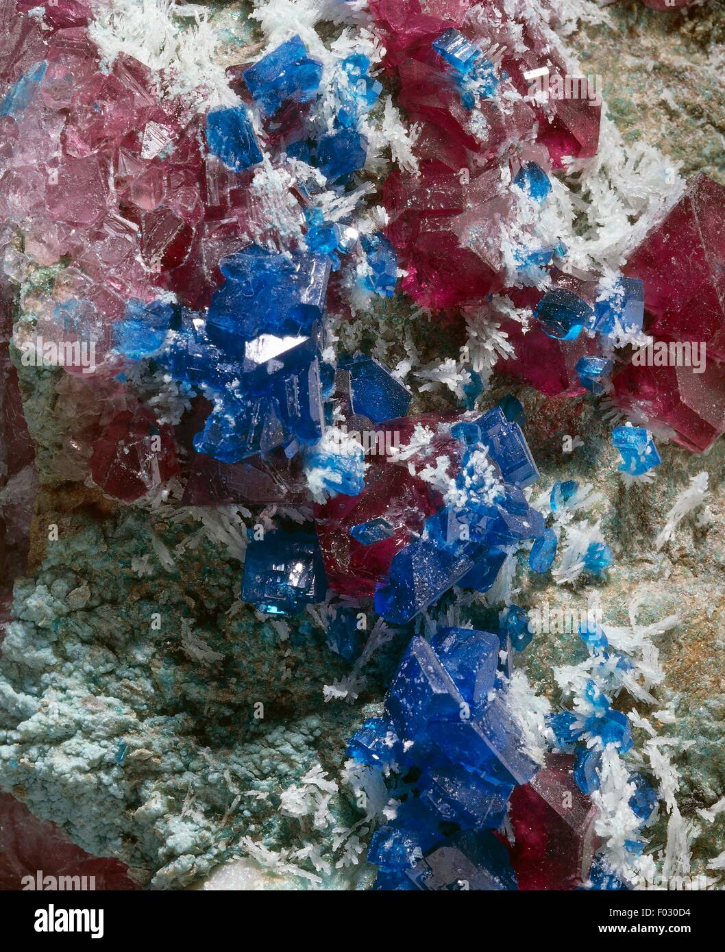 Alum, copper sulphate and boric acid, fake minerals. Stock Photo