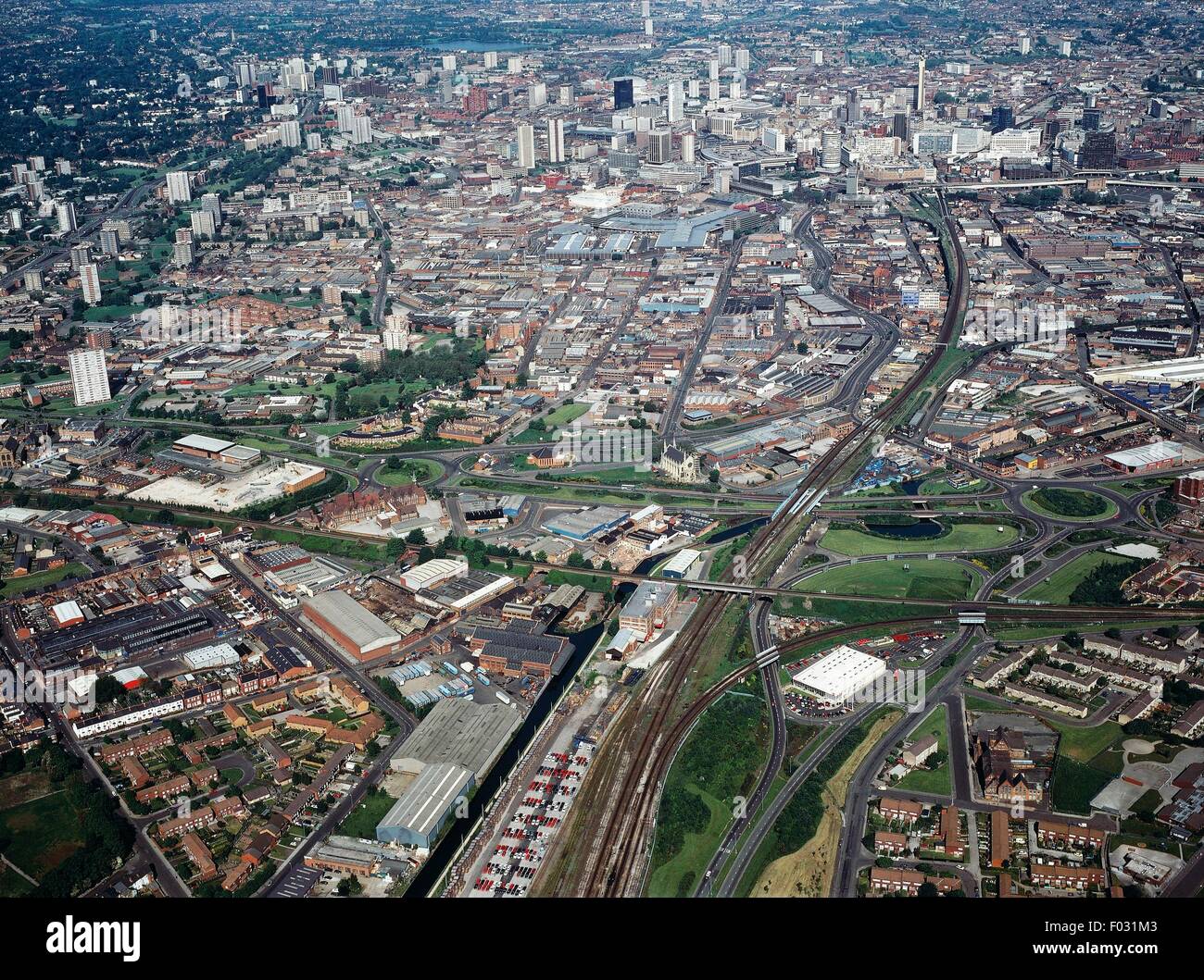 Aerial view of Birmingham - West Midlands, England, United Kingdom Stock Photo