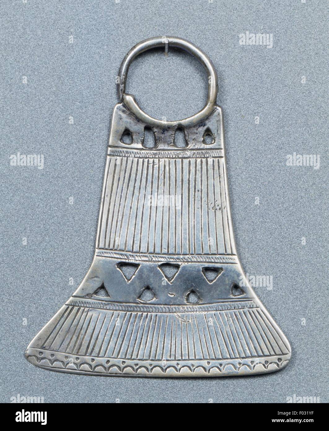 Silver earring, Mapuche, Chile Stock Photo Alamy