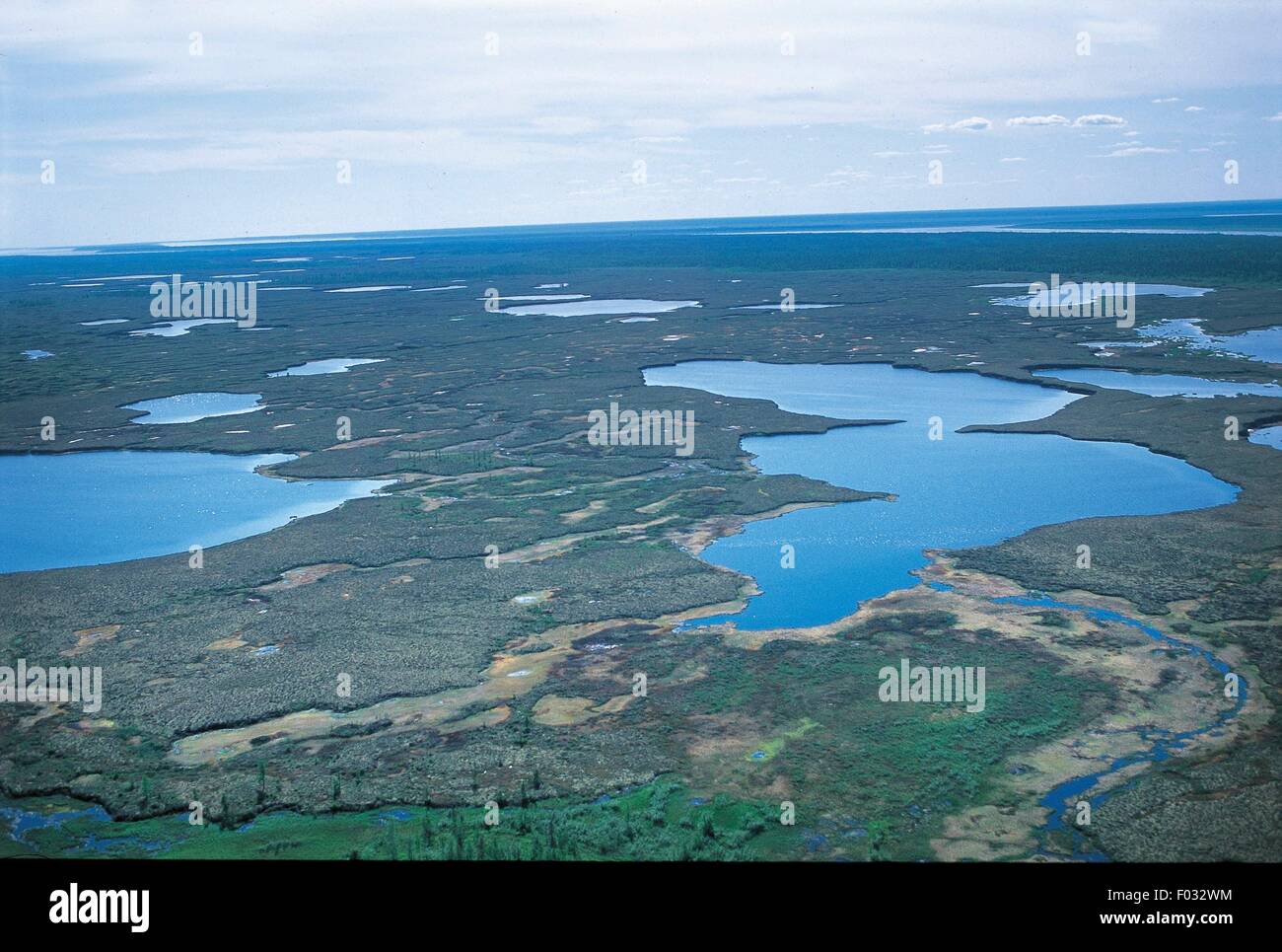 Aerial View Of Yenisey River Surroundings Of Igarka Siberia Russia   Aerial View Of Yenisey River Surroundings Of Igarka Siberia Russia F032WM 