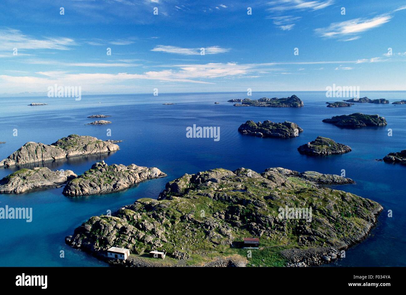 A partial view of the archipelago of Lofoten, Norway. Stock Photo