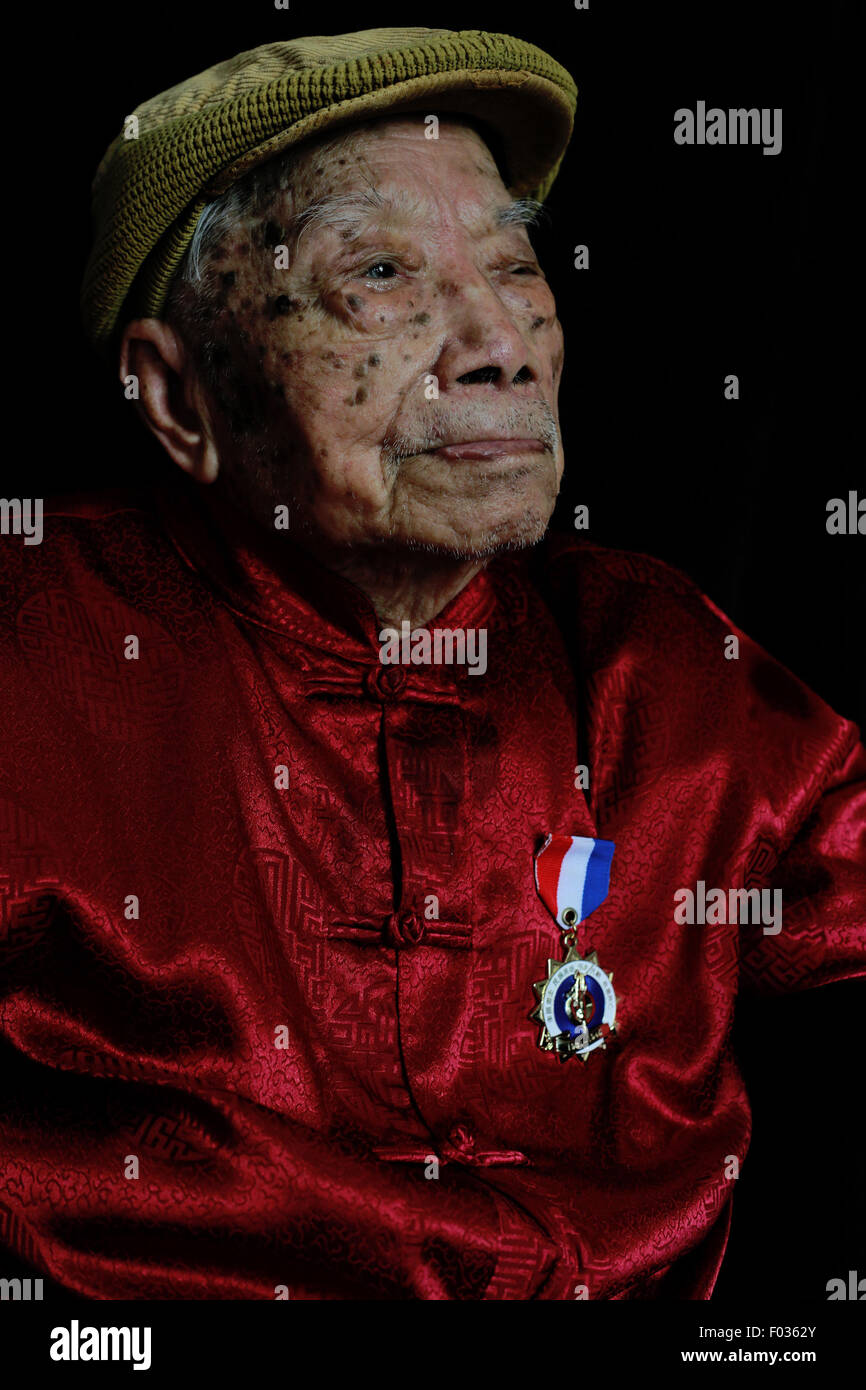 Chn. 3rd Feb, 2014. CHINA - February 3 2014: (EDITORIAL USE ONLY. CHINA OUT)(MINIMUM PRICE: 100 USD) Zhang Shaowei: Male, born in 1911 and lived in Shantou Guangdong, died in 2015. He graduated from Medic School of Baptist Hospital and sent to Military Medic training class in Wuhan. Then he became a second Lieutenant military medic in Air Force Base. Pilots fought with Japanese in Hengyang, Changsha, Chenzhou, and Zhang attended the logistics. After the air forces were broken up, Zhang turned to Land Forces. First he was in Field Battle Hospital of 151st Division, then director of Field Battl Stock Photo