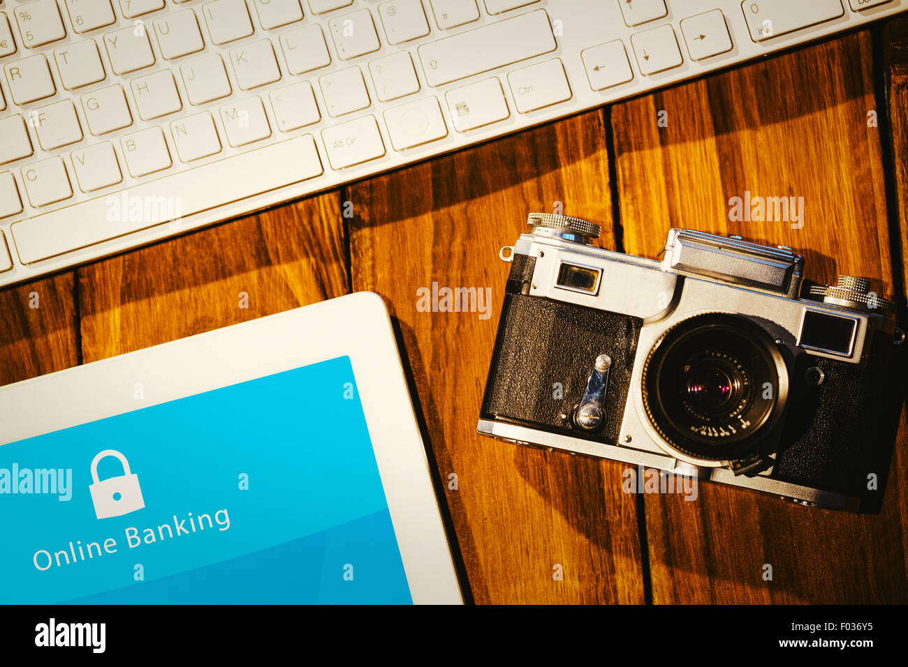 Composite image of online banking Stock Photo
