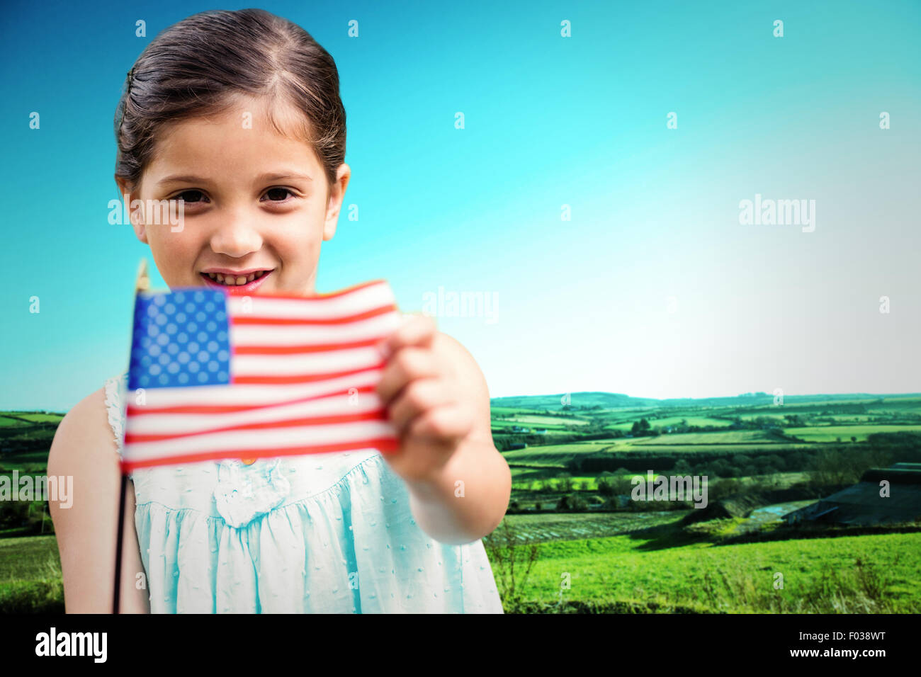 Girl waving flag hi-res stock photography and images - Alamy