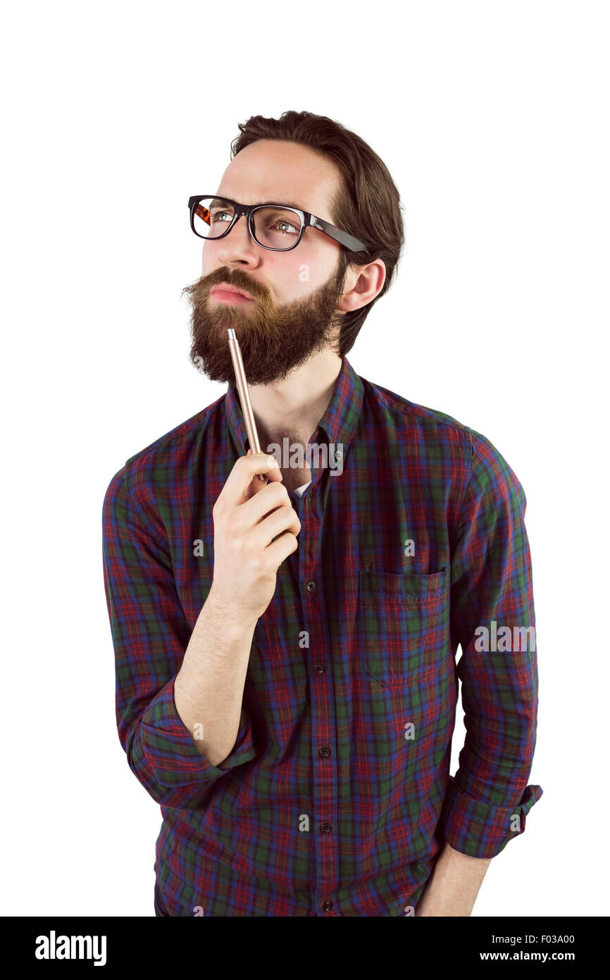Young handsome hipster man thinking hi-res stock photography and images ...