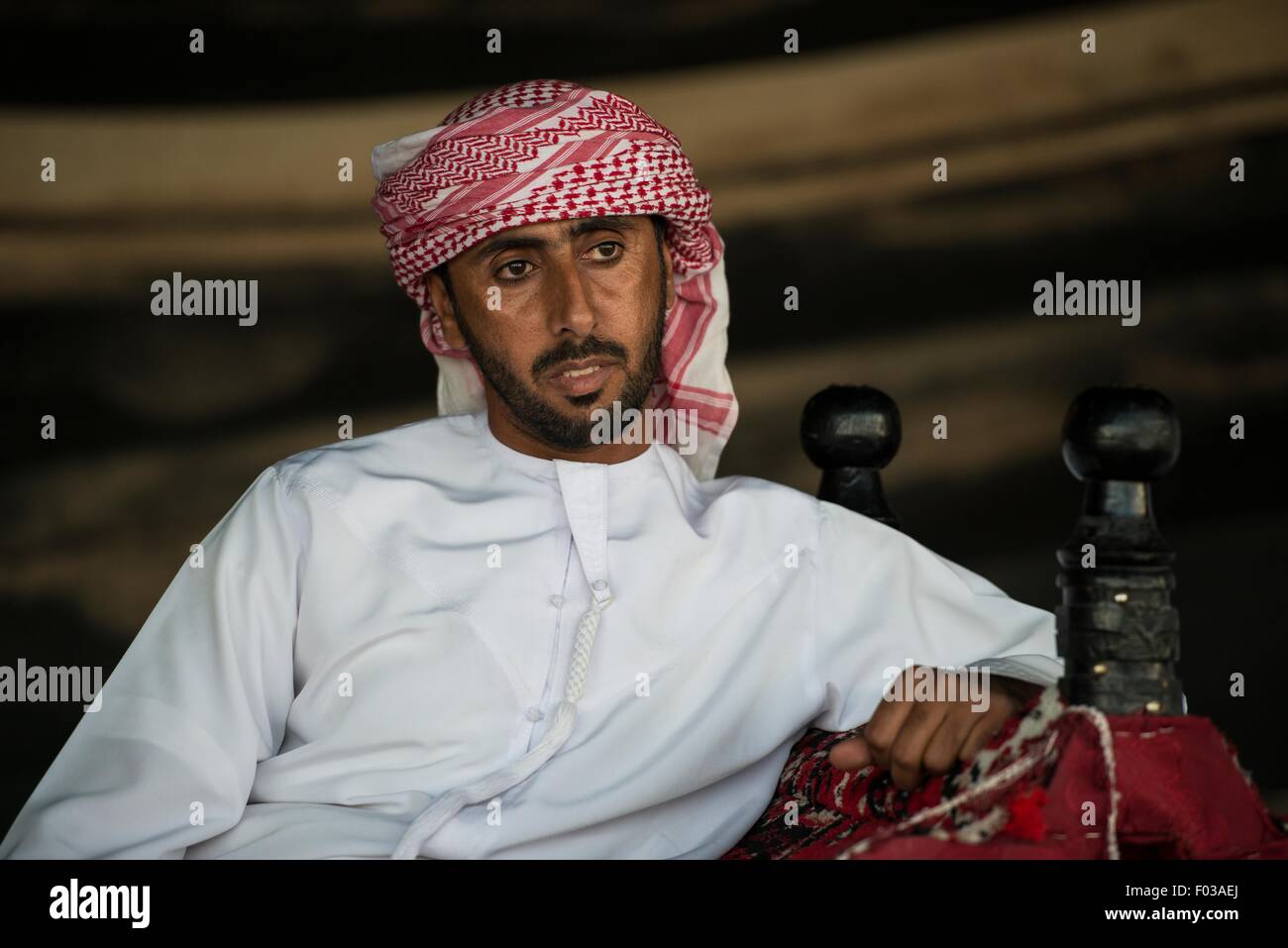Omani man in traditional dress, Muscat, Oman. Stock Photo