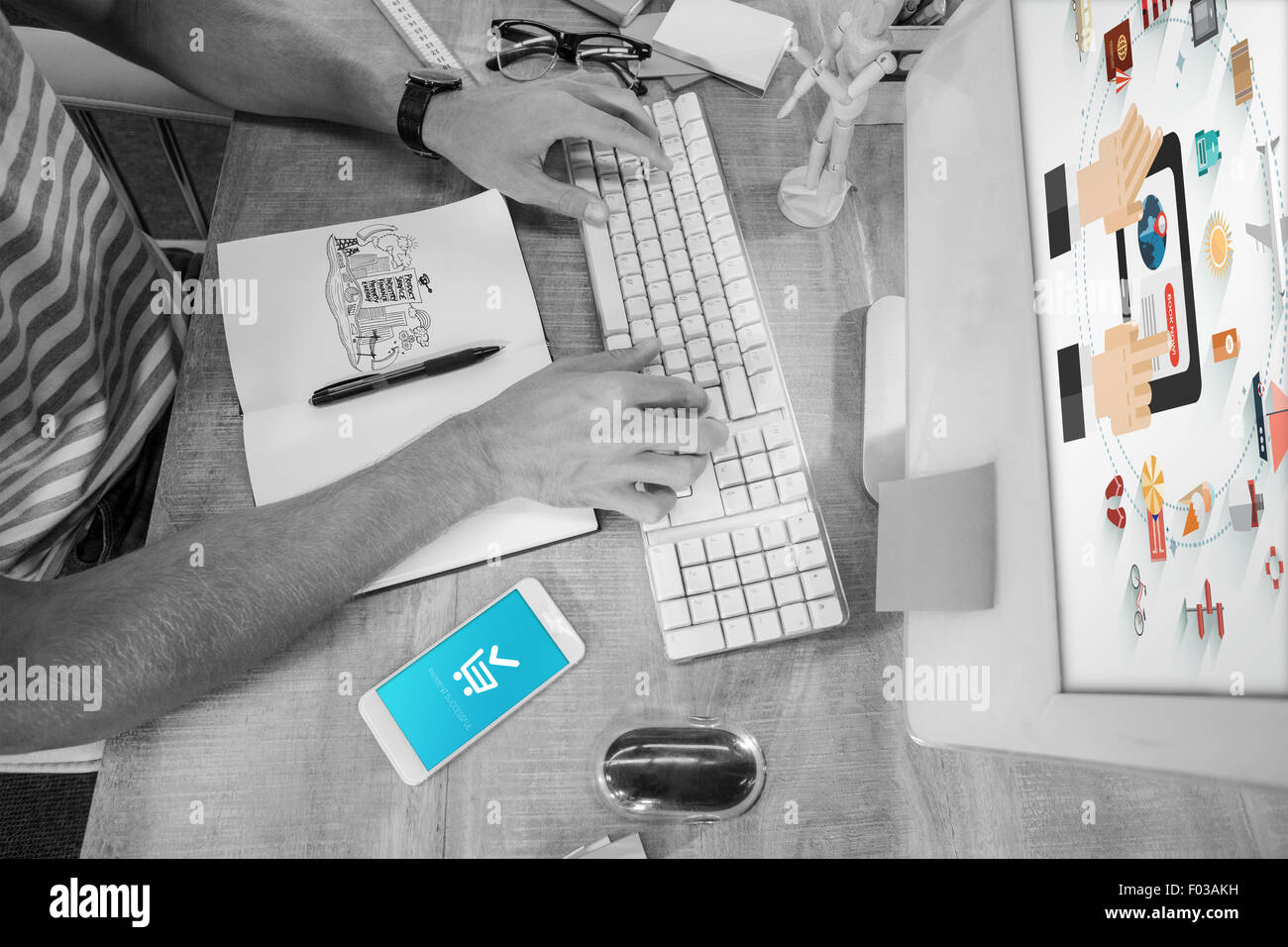 Composite image of business checklist with cityscape Stock Photo Alamy