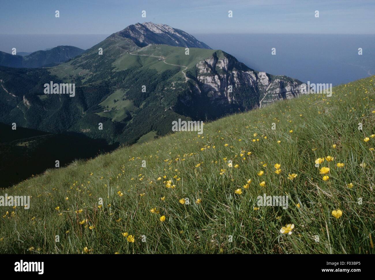 Colma di Malcesine from Monte Altissimo di Nago, Trentino-Alto Adige, Italy. Stock Photo