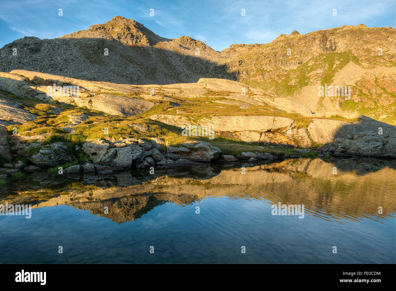 Italy, Trentino, Alps, Stelvio National Park,  Corvo alpine lake , 2464 m Stock Photo