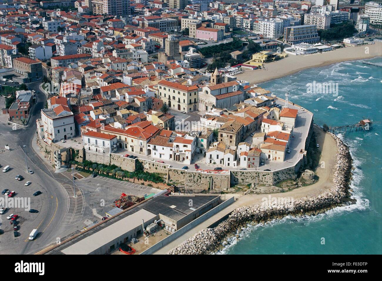 Aerial view of the old village of Termoli - Campobasso province, Molise Region, Italy Stock Photo