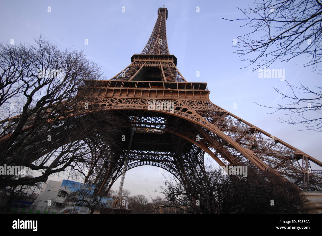 A view of the Eiffel Tower overlooking the city of Paris on the River Seine Stock Photo