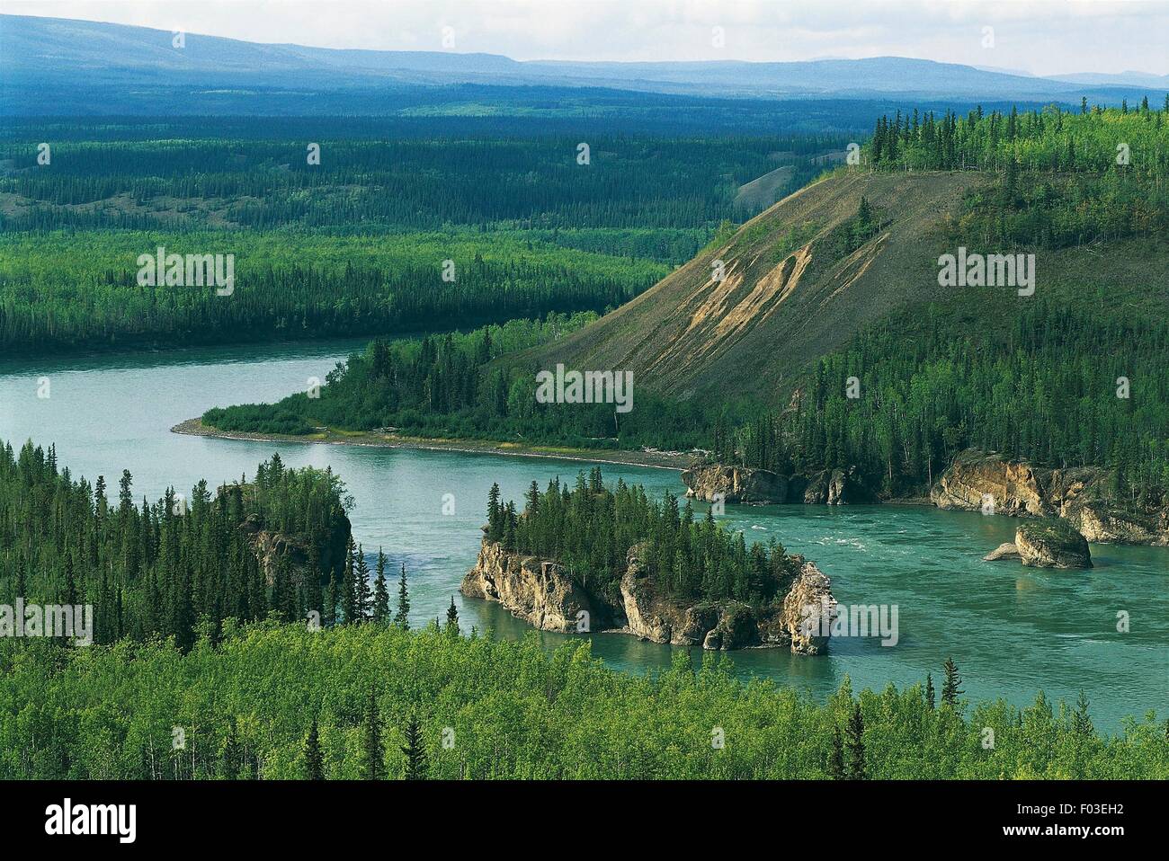 Canada - Yukon - Yukon River, the Five Fingers Rapids. Stock Photo
