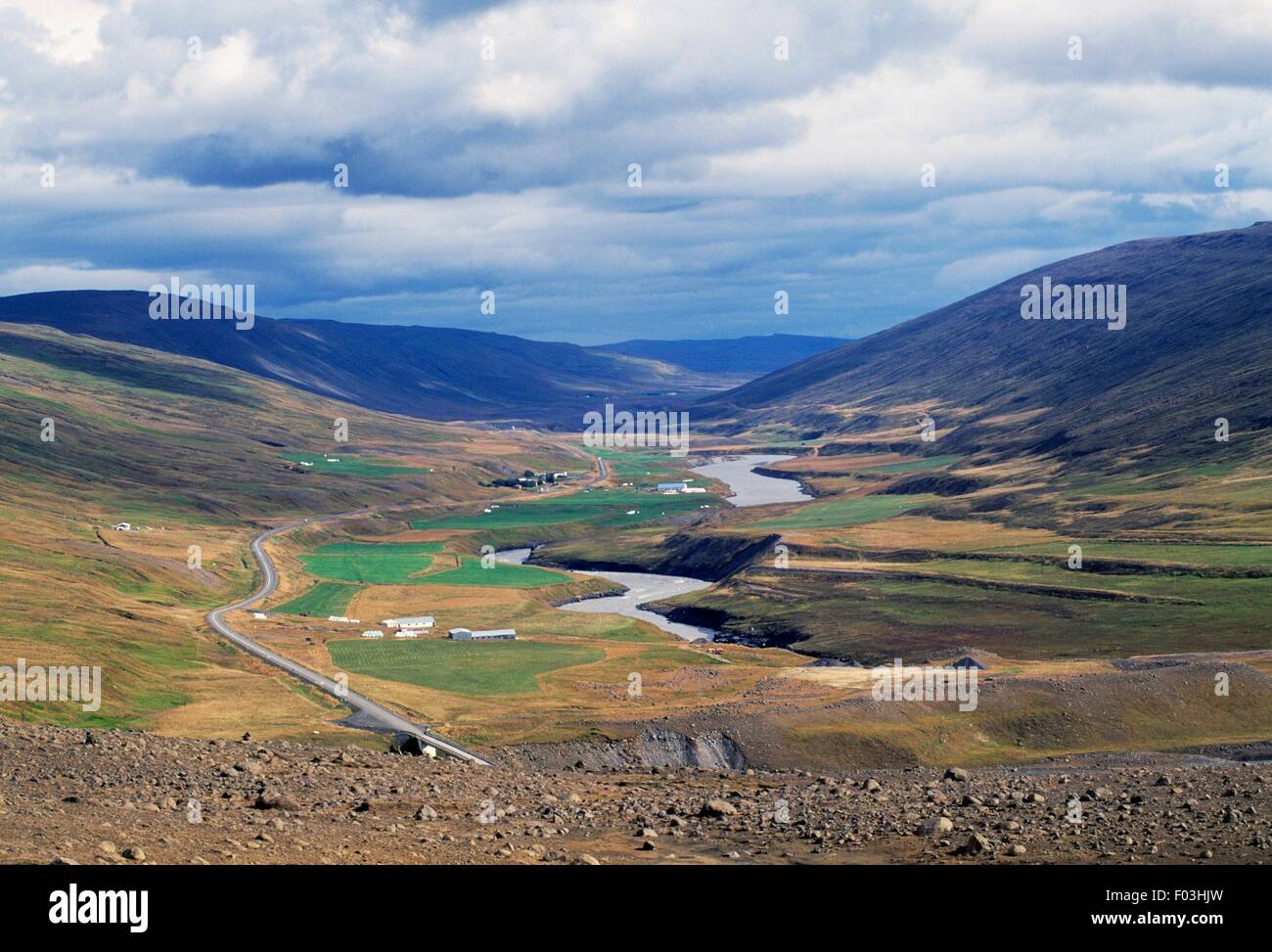 The Jokulsa a Dal river, Jokuldalur valley, Nordur-Mulasysla, Iceland. Stock Photo