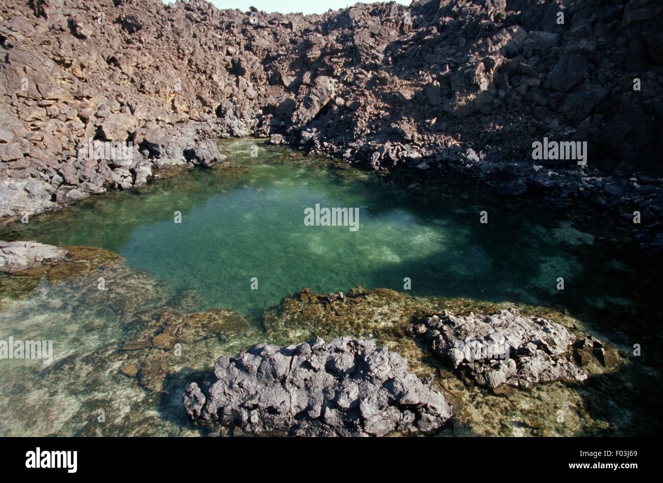 Yemen, Archipelago Al Zubair, Zubair Island, volcanic rocks and natural