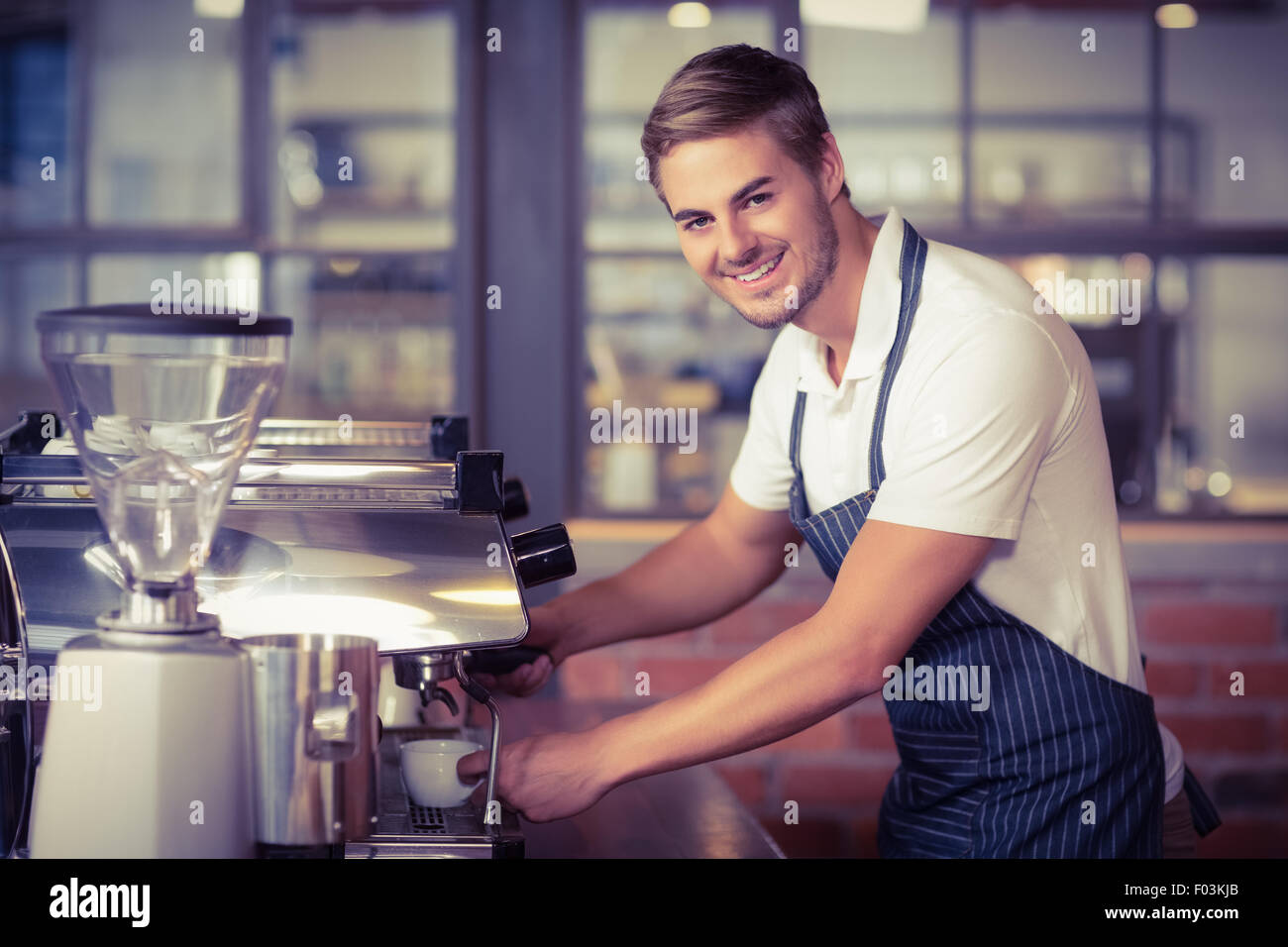 Caucasian handsome bearded man barista making cold iced coffee cappuccino  latte in shaker. Waiter server pouring drink in plastic transparent cup.  Sma Stock Photo - Alamy