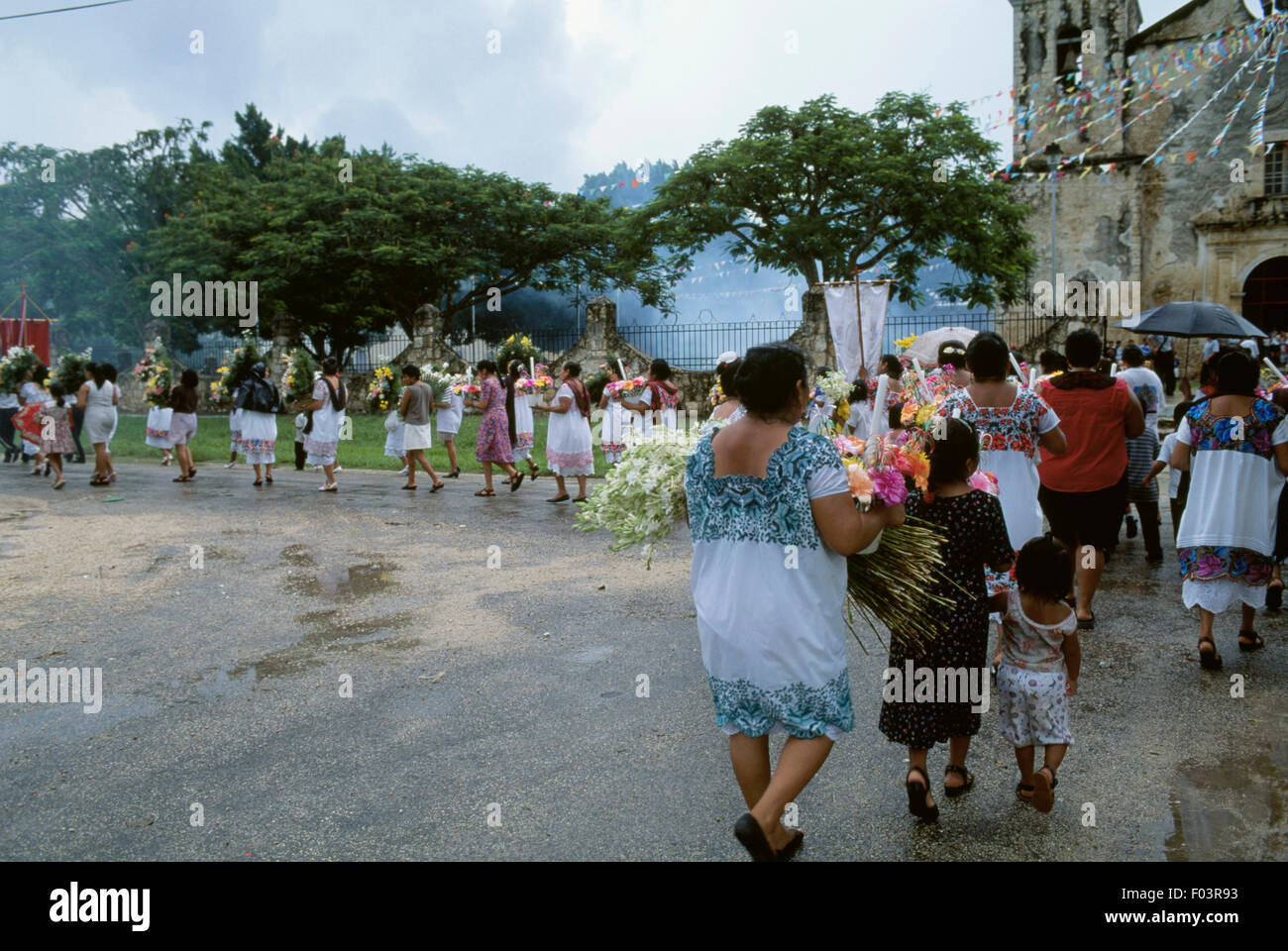 The Festival of the Birth of the Blessed Virgin Mary, Sotuta, Yucatan, Mexico. Stock Photo