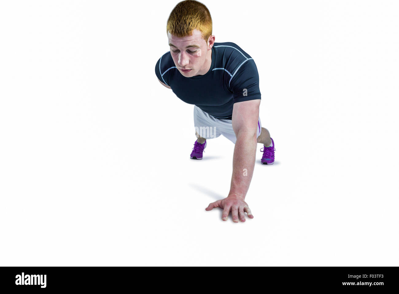 Muscular rugby player doing one hand push ups Stock Photo - Alamy