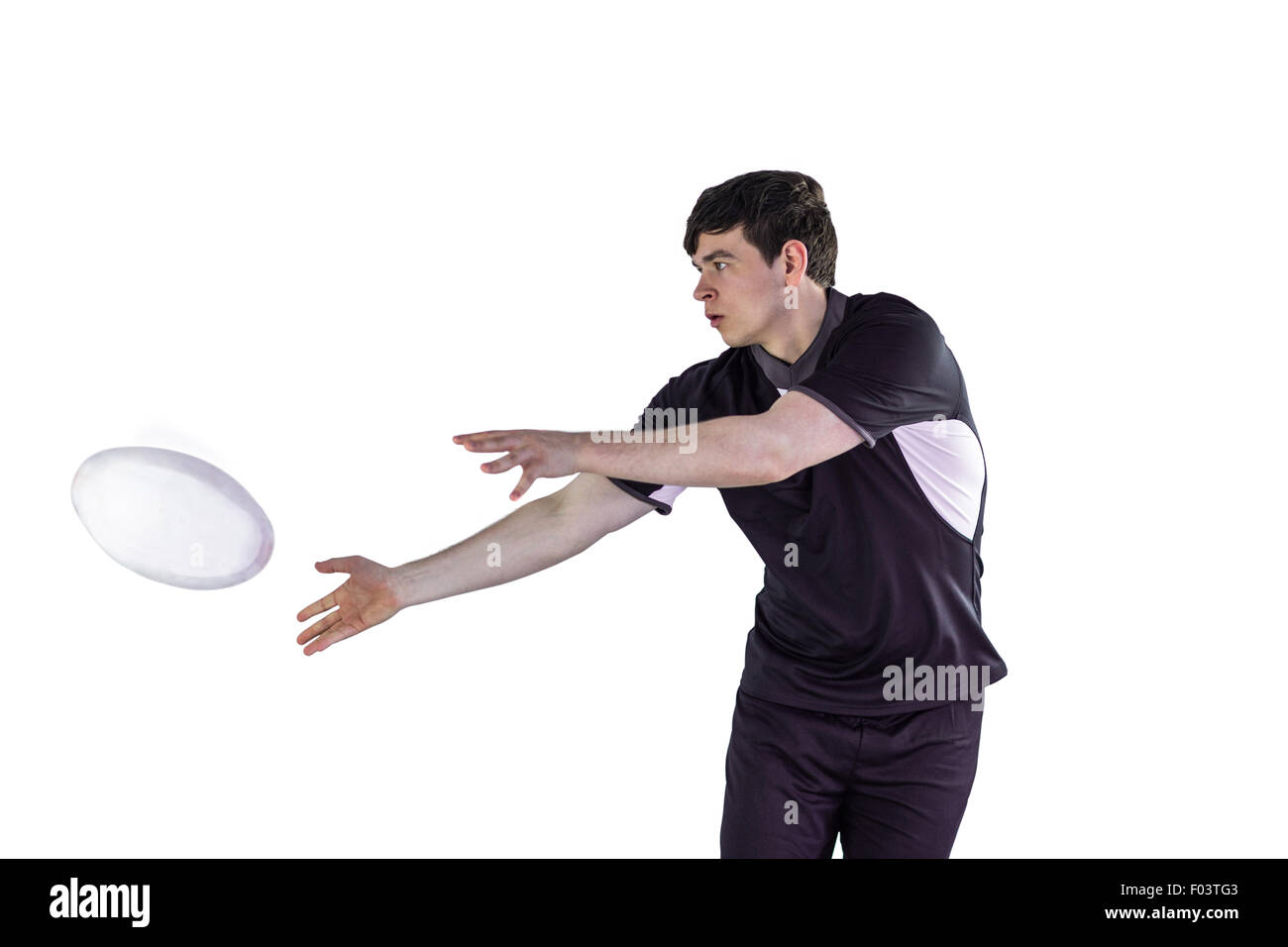 Rugby player doing a side pass Stock Photo Alamy