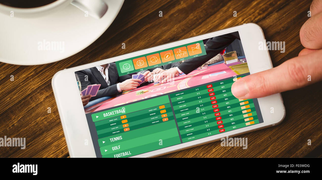 Composite image of gambling app screen Stock Photo