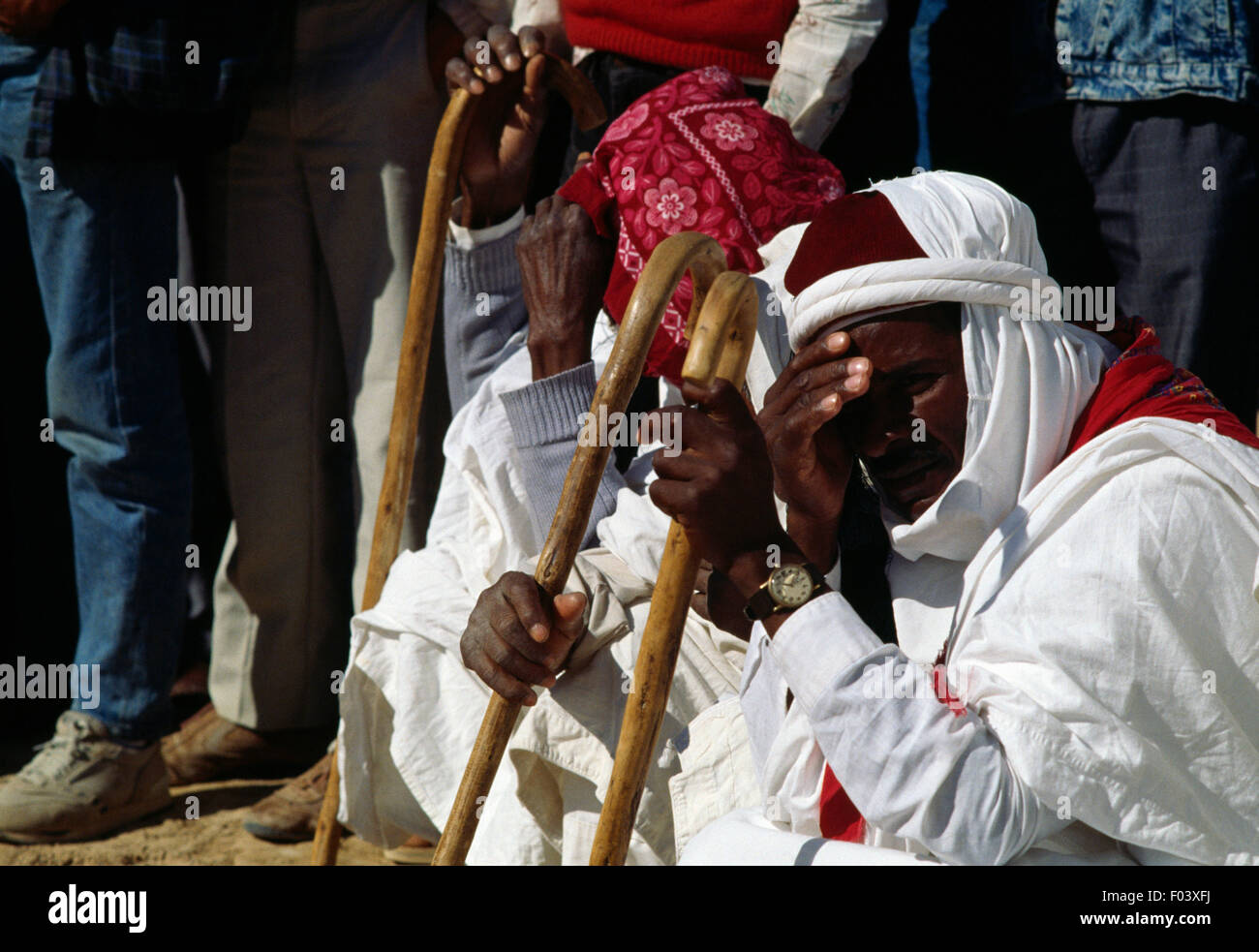 People in traditional clothes, Matmata Berber festival, Tunisia. Stock Photo