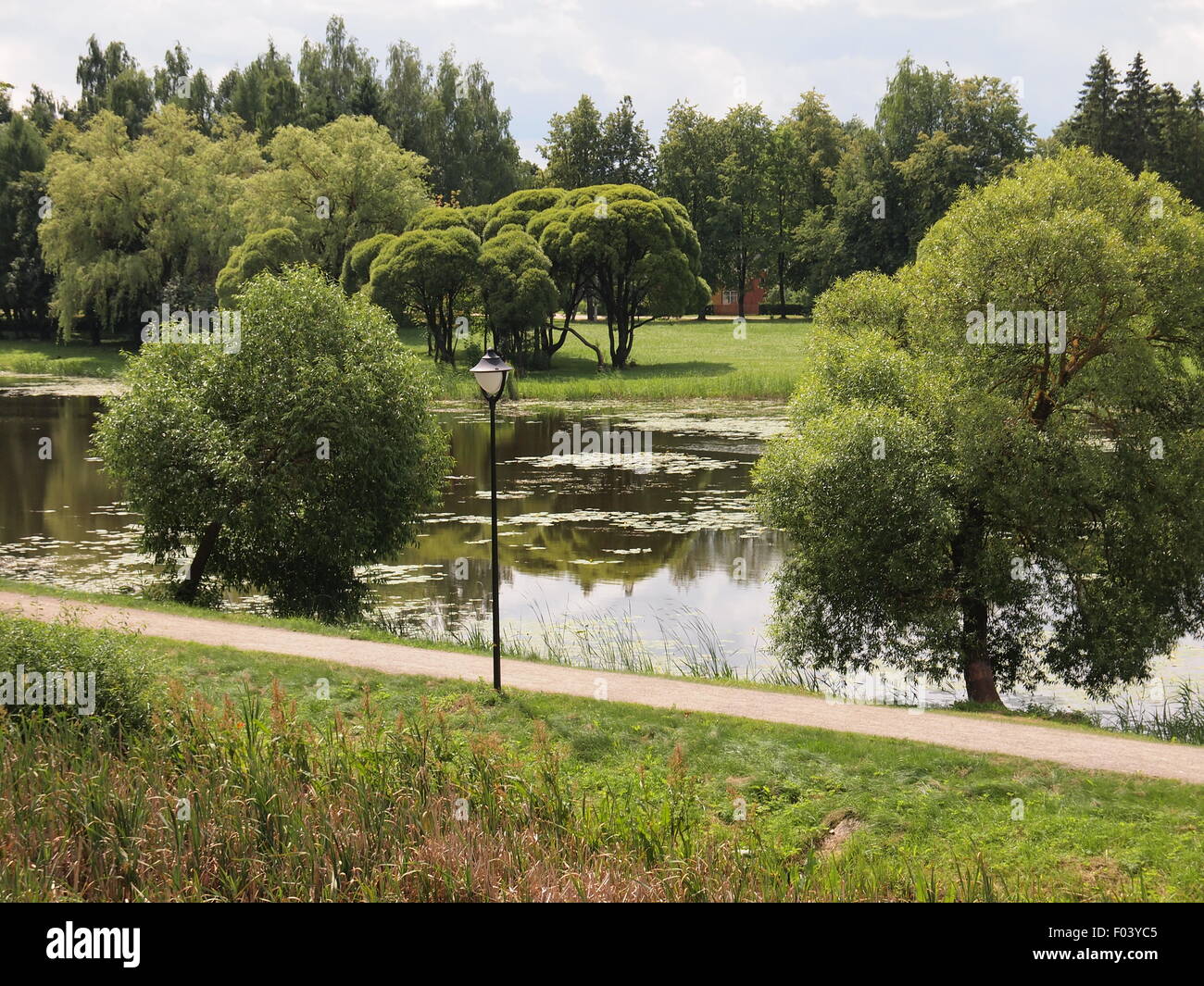 Agluona river (Biržai, Republic of Lithuania) Stock Photo