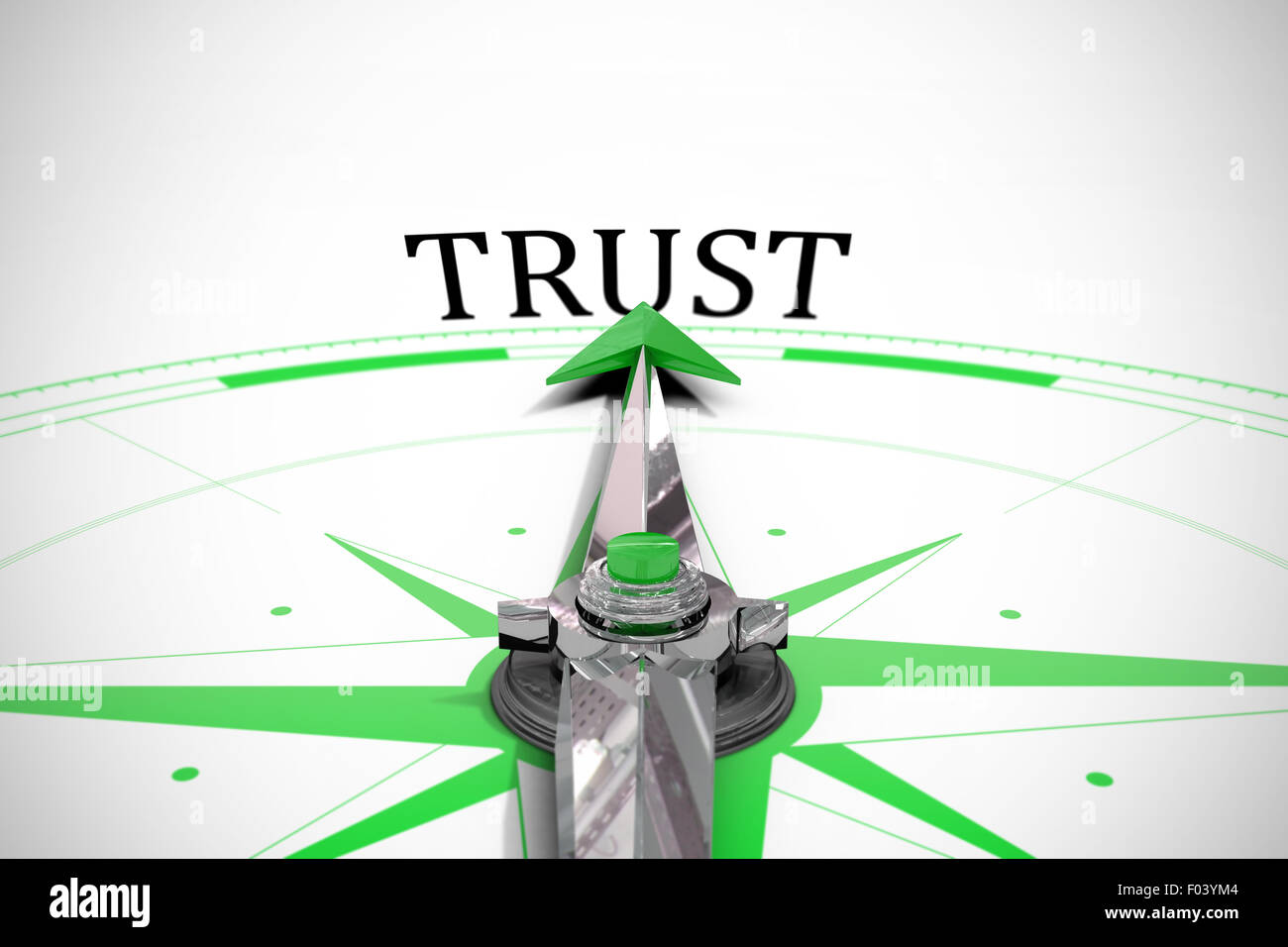 Trust against compass Stock Photo