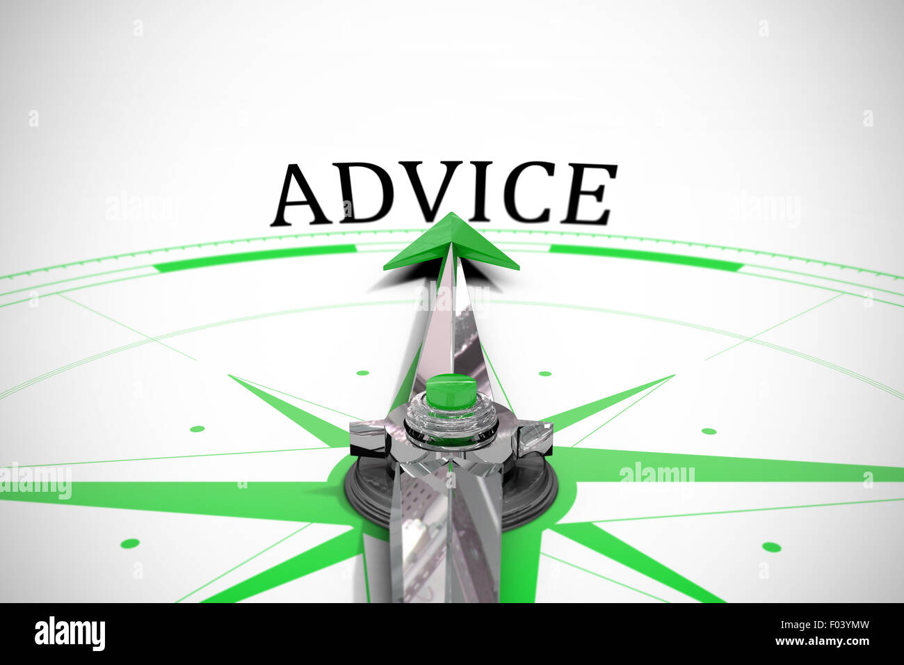 Advice against compass Stock Photo