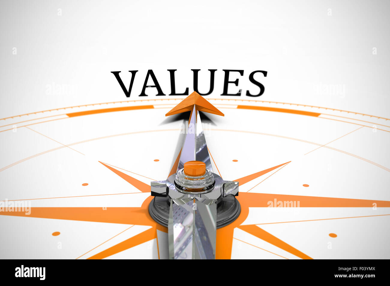 Values against compass Stock Photo